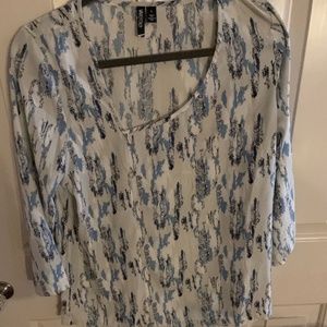 Valette Women's White & Blue Blouse~Size Small~New
